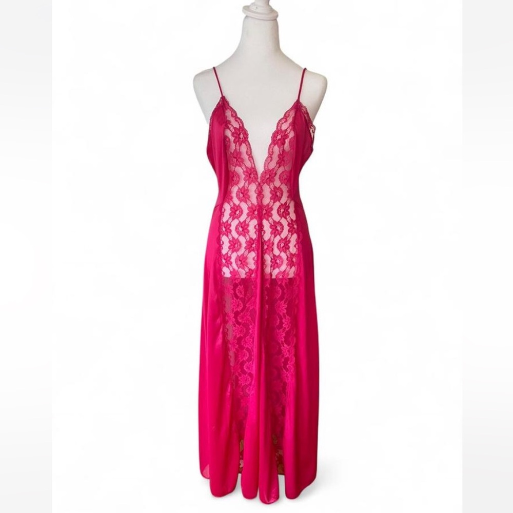 Elegant Pink Lace Nightgown